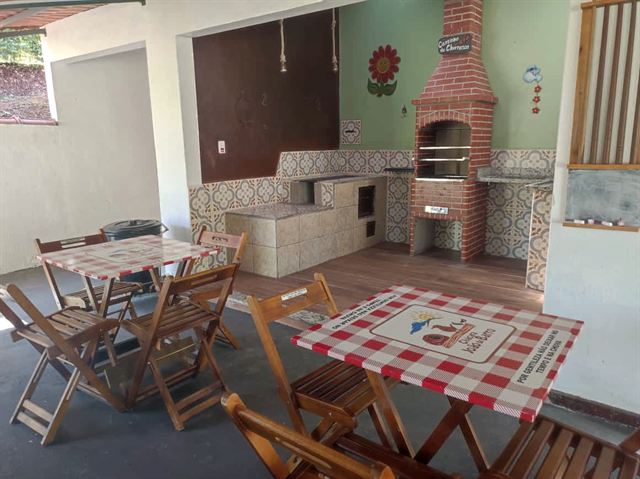 Mesas da área gourmet